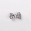 Grey striped woven bow accessory for DIY plush dolls and children hair accessories - Gray