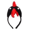 Funny black rooster headband with red comb and wattle for festival costume party - Black Chicken