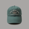 Vintage dark green cotton baseball cap with white 1989 New York embroidery detail - M / Dark Green