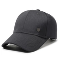 Men's dark grey baseball cap with classic cotton twill fabric and small metal shield detail - Adjustable / Light Gray