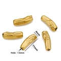 Detailed view of 11mm irregular curved gold spacer beads with 1.6mm hole size dimensions - Style J / Gold