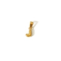 Macro shot of gold-plated letter J bubble pendant with smooth polished finish for jewelry - Gold Letter J (TP001-J)