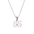 Minimalist silver stainless steel necklace featuring a classic 95 number shaped pendant - Silver (95)