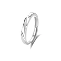 Adjustable S925 sterling silver Mobius ring with polished white gold finish for women - Adjustable Open / Men's Ring