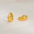 Elegant gold drop hoop earrings in polished titanium steel for a vintage minimalist look - Large / Gold