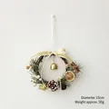 Mini ghirlanda natalizia con pigne bastoncini di cannella e campanellini d'oro 15cm - Ghirlanda con Campanello 15CM D (Senza Suono)