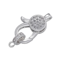 Zilveren karabijnsluiting met zirkonia steentjes voor DIY sieraden maken - Platina Wit Zirkonia