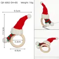Portatovagliolo natalizio con cappellino rosso in maglia e sciarpa con misure del cerchio - Cappello di Babbo Natale + Sciarpa Rosso Verde