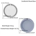 Moule en silicone pour base de bougeoir rond avec dimensions précises en cm et en pouces - Base de Bougeoir Ronde (D5195)