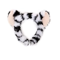 Faux fur animal ear headband with black and white tiger stripes for cosplay costumes - White Tiger Headband