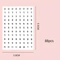 Black and white sticker sheet with numbers and symbols on a pink background, 88 pieces - White Background Number Stickers