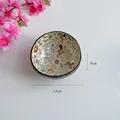 Natural coconut shell bowl with inlaid floral shell pattern, 13cm diameter home decor - Wicker Style 13cm