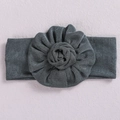 Soft dark grey handmade 3D flower headband for baby girls with high elastic fabric - Dark Gray