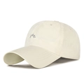 Quick-dry cream white baseball cap with minimalist mountain embroidery in high detail - Adjustable / Beige