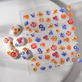 Adesivi per nail art 3D con fiori colorati e cristalli decorativi in rilievo - Stile Floreale Fresco con Diamante di Cristallo (CO-178)