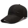 Schwarze Sport-Baseballkappe aus atmungsaktivem Mesh mit seitlicher Metallschnalle - Verstellbar / Schwarz