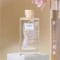 Square glass reed diffuser bottle No. 8 with preserved flowers and wooden stopper lid - Silver Mountain Water Set