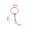 Porte-clés DIY en acier inoxydable de 25mm avec chaîne de 35mm et petit anneau ouvert - Anneau Rond 25mm + Chaîne Torsadée