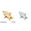 Punk hip-hop style boy and girl pendants in gold and silver finish, size 29x20mm - Trendy Boy