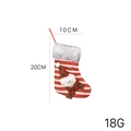 20CM knitted Christmas stocking gift bag with 3D snowman and gray faux fur trim - Mini Striped Snowman Christmas Stocking