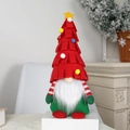 Christmas gnome doll with red tree-shaped hat and white beard for festive home decor - Red