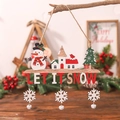 Cartel de madera navideño con muñeco de nieve y texto Let It Snow para adorno festivo - R-C90 Colgante de Madera de Muñeco de Nieve de Navidad