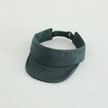 Detail of dark green sun visor hat showing parallel stitching on brim and adjustable strap - Dark Green