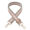 3.8cm wide gradient braided shoulder strap with adjustable golden metal lobster clasps - White Pink Purple