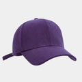 Detail of pinstripe corduroy texture on a deep purple adjustable baseball cap - Adjustable / Deep purple