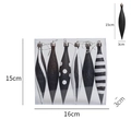Set di 6 decorazioni natalizie a goccia bianche e nere con glitter e motivi a righe - 15CM / Set da 6 / Nero & Bianco