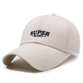 Classic beige baseball cap with black Super Degree embroidery and long curved brim - Adjustable / Khaki