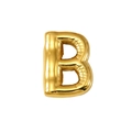 Polished 18K gold letter B bubble pendant necklace with metallic 3D mirror finish - Letter B (Gold)