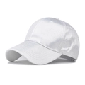 Close-up of shiny white PU baseball cap with glitter finish and curved brim - Adjustable / Flash White