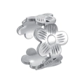 Minimalist silver flower open ring featuring a hollow floral pattern in metallic finish - Adjustable Open / Silver