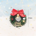 Mini kerstkrans met rode strik en 6,5 cm diameter voor een poppenhuis decoratie - 6# Krans [Zonder Basis]