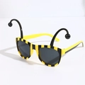 Cute yellow and black striped bee sunglasses with antenna accents for kids - Yellow Glasses with Long Antennae