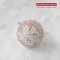 Pink Christmas ball with white lace embroidery and glitter finish for tree decor - Light Pink Lace Ball 10CM