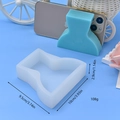 Detail view of round wave geometric silicone mold showing product dimensions and blue craft result - Human Face Silhouette Style (1)