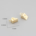 Cheese shaped gold plated pendant charm for jewelry making with 11mm dimensions - 18K Gold Plated