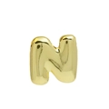 Polished 18k gold bubble letter N pendant with 3D metallic mirror finish - Gold Letter N (Pendant Only, Without Chain)