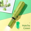 Matcha green automatic folding umbrella with LED flashlight handle and reflective strip - 10 Ribs Automatic Light Umbrella Matcha Green