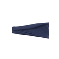 Navy blue elastic sports headband in a minimalist wide-band design for yoga and running - Navy Blue
