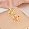 Elegant 18K gold plated stainless steel butterfly stud earrings for women in golden finish - EH127-Vivid Butterfly