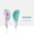 Eiffel Tower blue detangling hair brush for kids with cute rainbow beads and heart prints - Small Blue Eiffel Tower