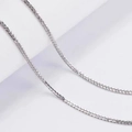Elegant S925 sterling silver wheat chain necklace featuring a polished woven texture - Chopin Chain 50+10cm / White Gold