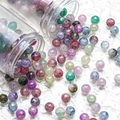 10mm colorful ice cracked gradient glass beads for DIY jewelry making in plastic bottle - M113# Mixed Colors [10MM Gold Flecked]