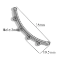 Silver stainless steel 35mm curved 5-hole jewelry connector for DIY craft making - 35mm / Steel