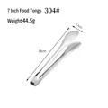 Pince alimentaire 7 pouces en acier inoxydable 304 perforé, longueur de 18 cm - Épaissi / 7" / Argent