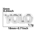 Silver YOLO floating charm DIY jewelry accessory with dimensions 18mm by 6mm - YOLO Letter-Silver