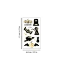 Halloween temporary tattoo with gold foil pumpkins and black bats, size 6.8x12cm - Bat & Grim Reaper (JE-004)